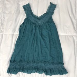 Teal boho tank